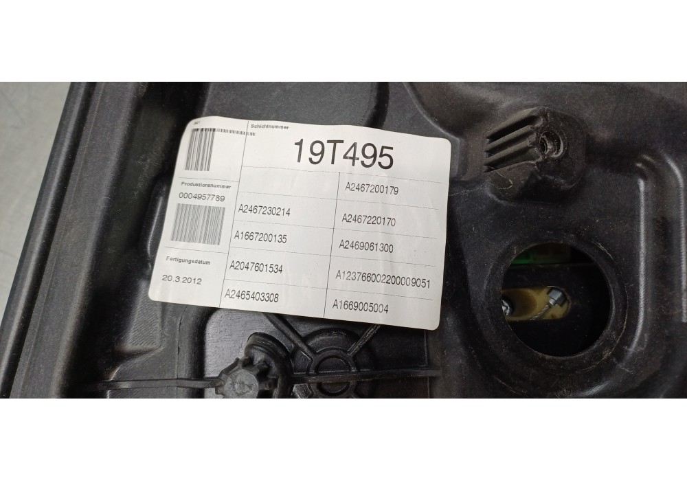 Recambio de elevalunas delantero izquierdo para mercedes clase b (w246) b 200 cdi be (246.201) referencia OEM IAM A2467200179 A2