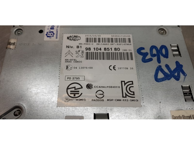 Recambio de sistema audio / radio cd para citroen c4 grand picasso feel referencia OEM IAM 9810485180  