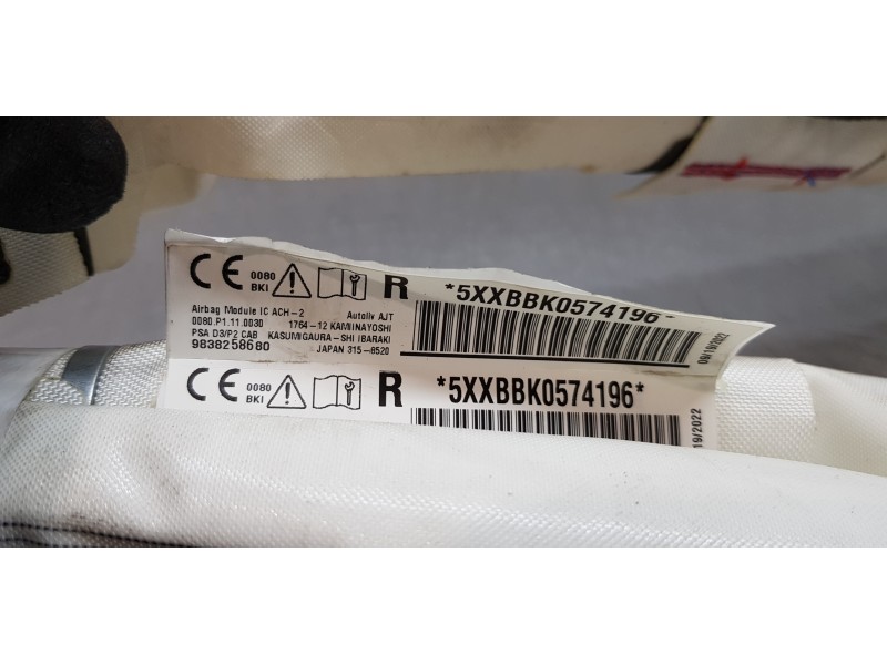 Recambio de airbag cortina delantero derecho para peugeot 2008 (p1) allure referencia OEM IAM 9838258680  