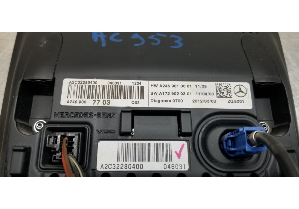 Recambio de pantalla multifuncion para mercedes clase b (w246) b 200 cdi be (246.201) referencia OEM IAM A2469007703  
