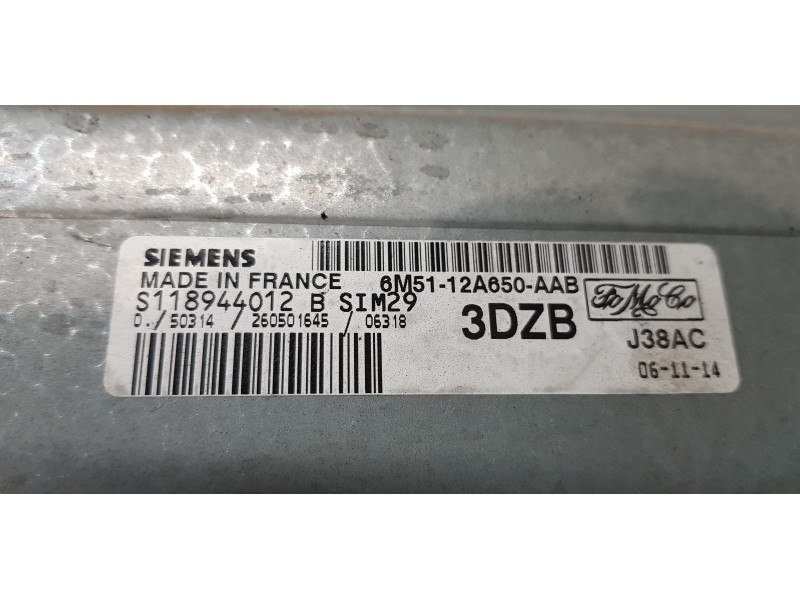 Recambio de centralita motor uce para ford focus berlina (cap) sport referencia OEM IAM 6M5112A650AAB   Recambio de centralita motor uce para ford focus berlina (cap) sport referencia OEM IAM 6M5112A650AAB