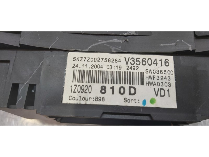 Recambio de cuadro instrumentos para skoda octavia berlina (1z3) elegance referencia OEM IAM 1Z0920810DKD0  