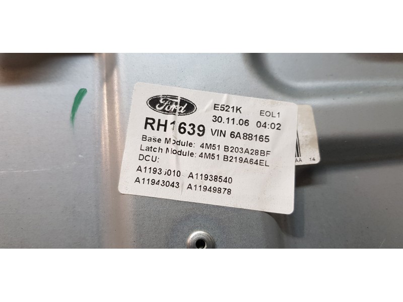 Recambio de elevalunas delantero derecho para ford focus berlina (cap) sport referencia OEM IAM 4M51B045H16AA   Recambio de elevalunas delantero derecho para ford focus berlina (cap) sport referencia OEM IAM 4M51B045H16AA