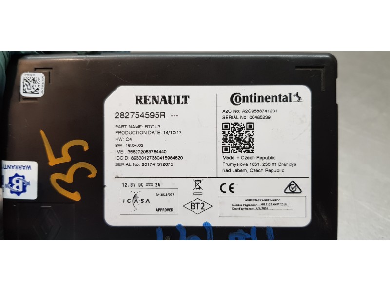 Recambio de modulo electronico para renault scenic iv edition one referencia OEM IAM 282754595R  