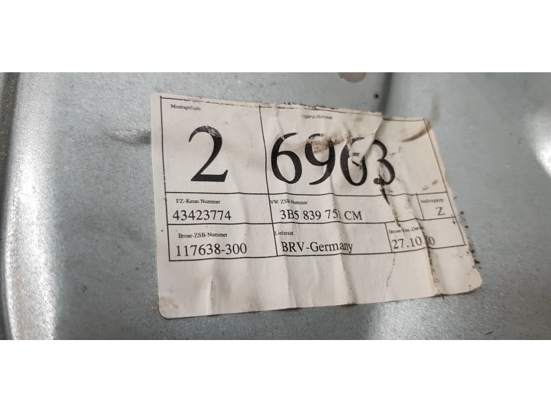 Recambio de elevalunas trasero izquierdo para volkswagen passat berlina (3b3) comfortline referencia OEM IAM 3B5839755C   Recambio de elevalunas trasero izquierdo para volkswagen passat berlina (3b3) comfortline referencia OEM IAM 3B5839755C