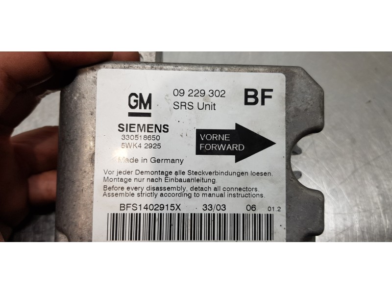 Recambio de centralita airbag para opel astra g berlina comfort referencia OEM IAM 9229302 5WK42925 