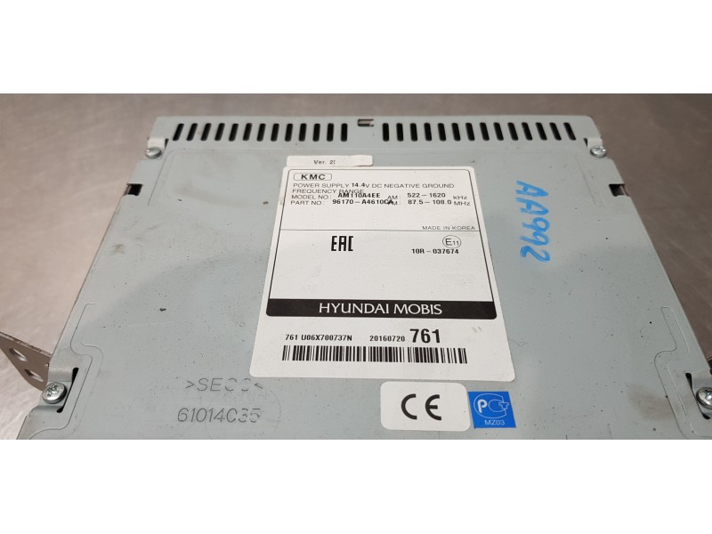 Recambio de sistema audio / radio cd para kia carens ( ) concept referencia OEM IAM 96170A4610CA  