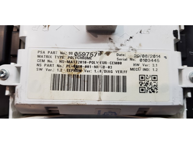 Recambio de cuadro instrumentos para peugeot 508 active referencia OEM IAM 9805975780   Recambio de cuadro instrumentos para peugeot 508 active referencia OEM IAM 9805975780