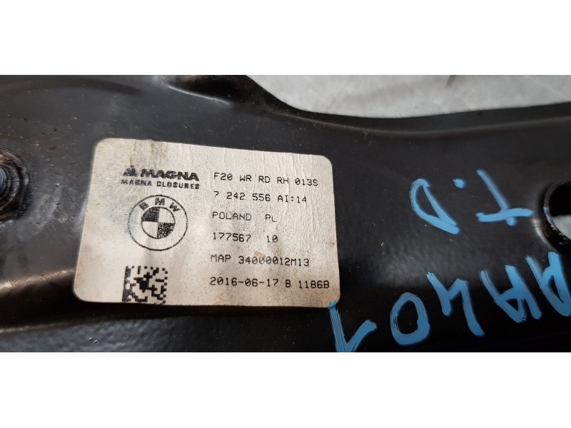 Recambio de elevalunas trasero derecho para bmw serie 1 lim. 5-trg. (f20) 118d referencia OEM IAM 7242556  