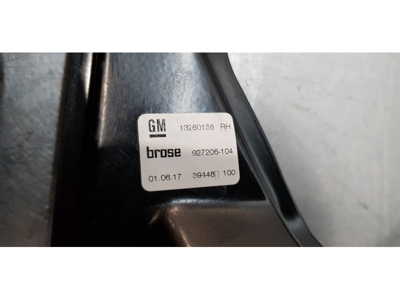 Recambio de elevalunas delantero derecho para opel zafira (c) selective start/stop referencia OEM IAM 13260138  