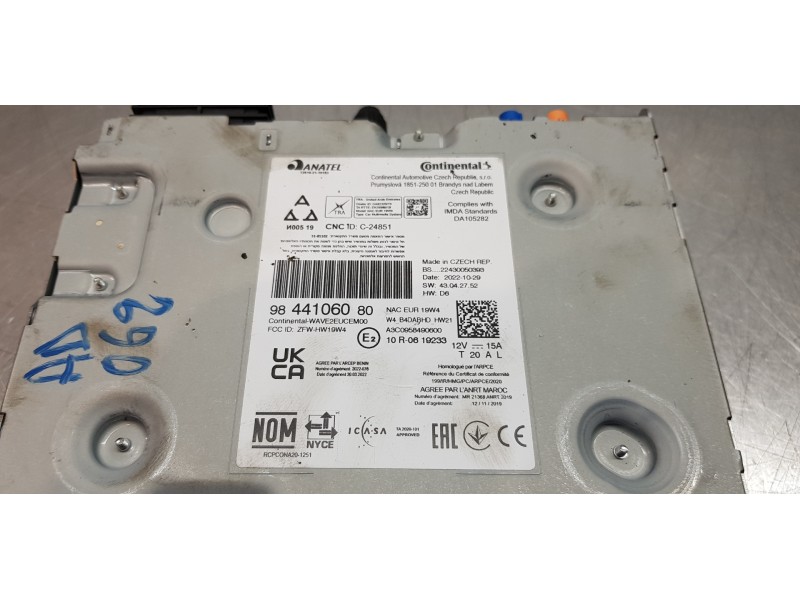 Recambio de sistema audio / radio cd para peugeot 2008 (p1) allure referencia OEM IAM 9844106080  