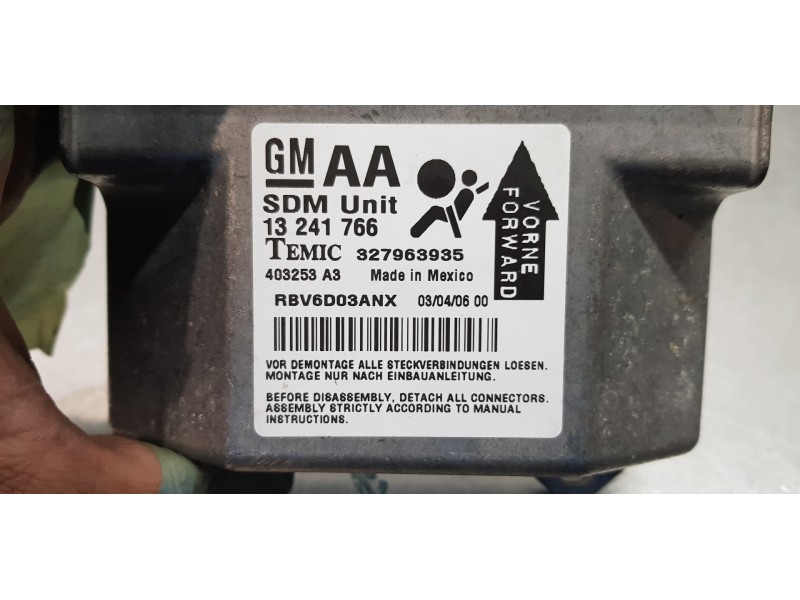 Recambio de centralita airbag para opel zafira b cosmo referencia OEM IAM 13241766   Recambio de centralita airbag para opel zafira b cosmo referencia OEM IAM 13241766