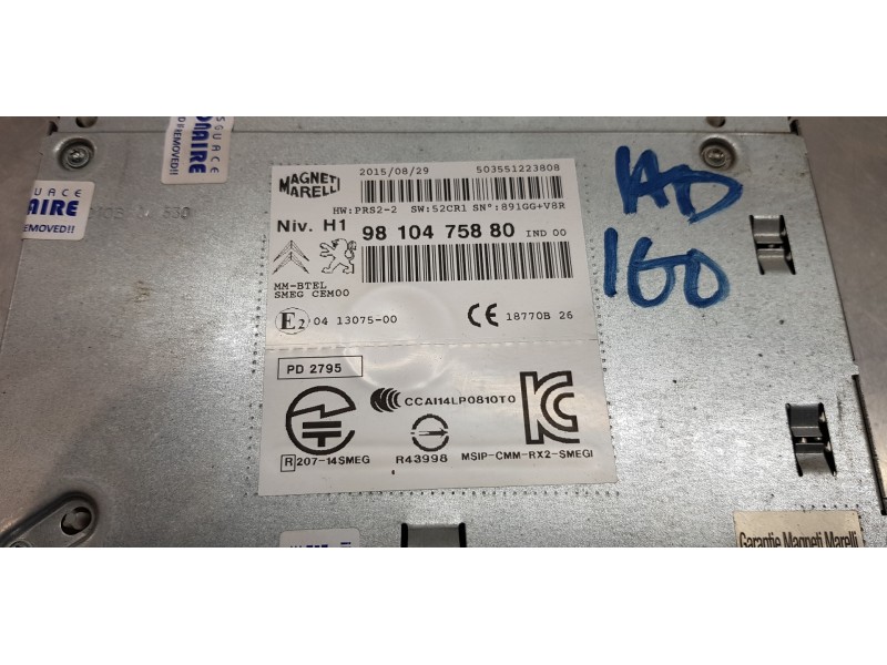 Recambio de sistema audio / radio cd para citroen c4 cactus feel referencia OEM IAM 9810475880   Recambio de sistema audio / radio cd para citroen c4 cactus feel referencia OEM IAM 9810475880