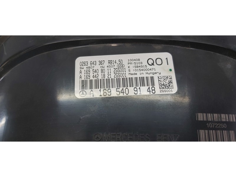 Recambio de cuadro instrumentos para mercedes clase b (w245) 150 special edition (245.231) referencia OEM IAM A1695409148   Recambio de cuadro instrumentos para mercedes clase b (w245) 150 special edition (245.231) referencia OEM IAM A1695409148