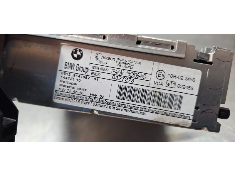 Recambio de sistema audio / radio cd para bmw serie 3 cabrio (e93) 320i referencia OEM IAM 65129141682   Recambio de sistema audio / radio cd para bmw serie 3 cabrio (e93) 320i referencia OEM IAM 65129141682