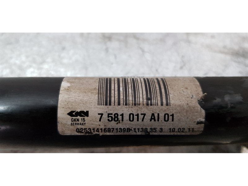 Recambio de transmision trasera izquierda para bmw serie 5 lim. (f10) 530d referencia OEM IAM 7581017  