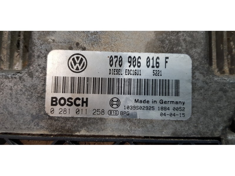 Recambio de centralita motor uce para volkswagen touareg (7la) tdi r5 referencia OEM IAM 070906016F 0281011258  Recambio de centralita motor uce para volkswagen touareg (7la) tdi r5 referencia OEM IAM 070906016F 0281011258