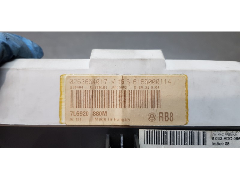 Recambio de cuadro instrumentos para volkswagen touareg (7la) tdi r5 referencia OEM IAM 7L6920880M  