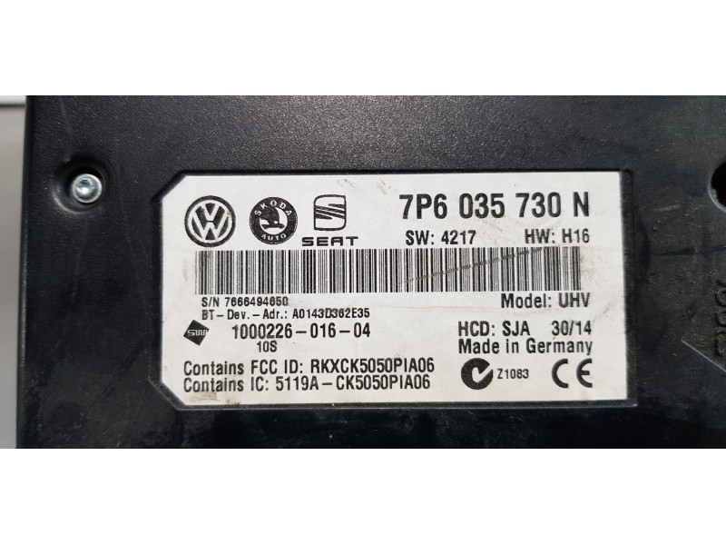 Recambio de modulo electronico para skoda suberb (3t4) ambition referencia OEM IAM 7P6035730N   Recambio de modulo electronico para skoda suberb (3t4) ambition referencia OEM IAM 7P6035730N