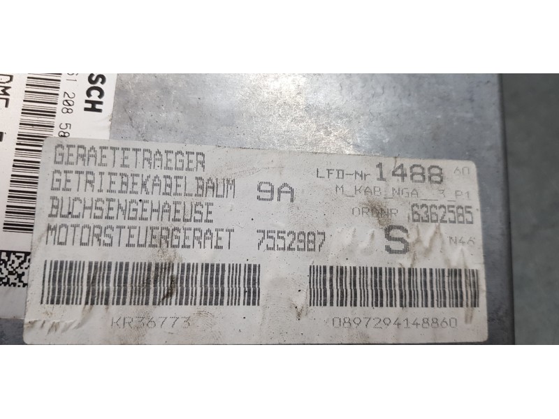 Recambio de centralita motor uce para bmw serie 3 berlina (e90) 320i referencia OEM IAM 755217601   Recambio de centralita motor uce para bmw serie 3 berlina (e90) 320i referencia OEM IAM 755217601