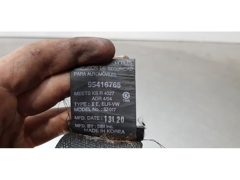 Recambio de cinturon seguridad delantero derecho para chevrolet captiva 2.2 vcdi lt 2wd referencia OEM IAM 95416765   Recambio de cinturon seguridad delantero derecho para chevrolet captiva 2.2 vcdi lt 2wd referencia OEM IAM 95416765