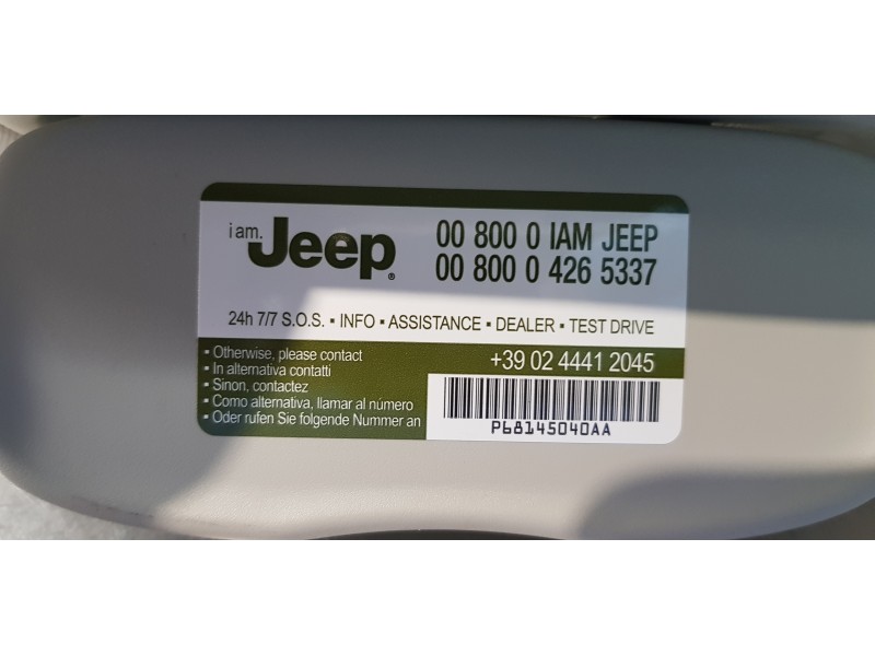 Recambio de parasol izquierdo para jeep compass ii longitude 4x4 referencia OEM IAM 5SY78PS4AB P68145040AA 