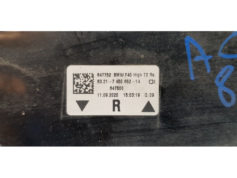 Recambio de piloto trasero derecho interior para bmw serie 1 lim. (f40) 116d referencia OEM IAM 63217450652  