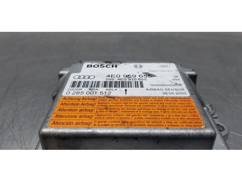 Recambio de centralita airbag para audi a8 (4e2) 4.2 quattro referencia OEM IAM 4E0959655 4E0910655 0285001512