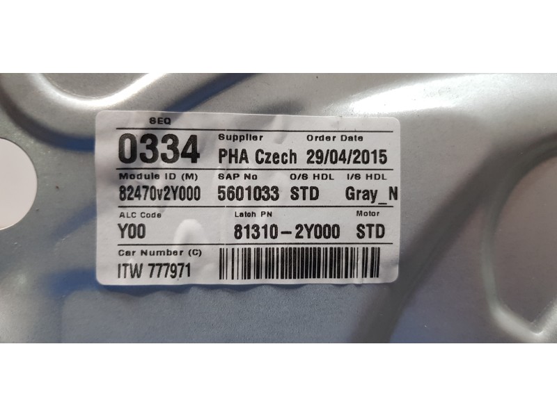 Recambio de elevalunas delantero izquierdo para hyundai ix35 comfort 2wd referencia OEM IAM 824702Y000  