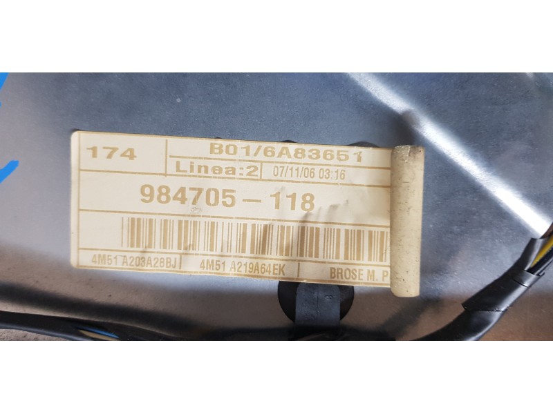 Recambio de elevalunas delantero derecho para ford focus berlina (cap) ambiente (d) referencia OEM IAM 4M51A203A28BJ   Recambio de elevalunas delantero derecho para ford focus berlina (cap) ambiente (d) referencia OEM IAM 4M51A203A28BJ