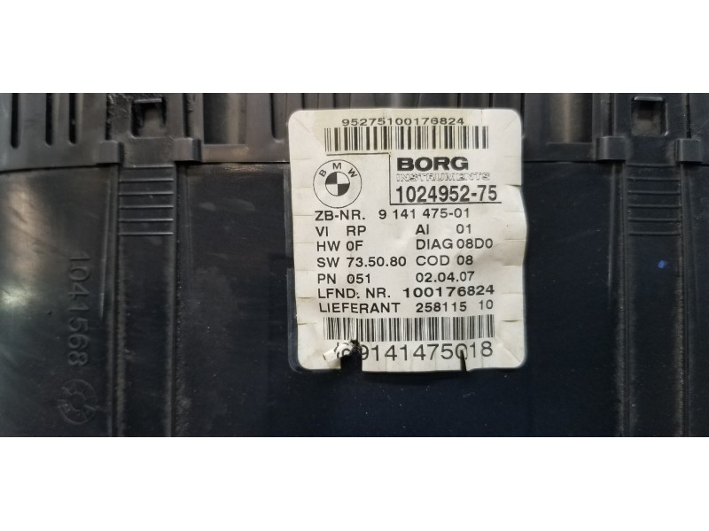 Recambio de cuadro instrumentos para bmw serie 1 berlina (e81/e87) 118d referencia OEM IAM 62109283801 9141475  Recambio de cuadro instrumentos para bmw serie 1 berlina (e81/e87) 118d referencia OEM IAM 62109283801 9141475