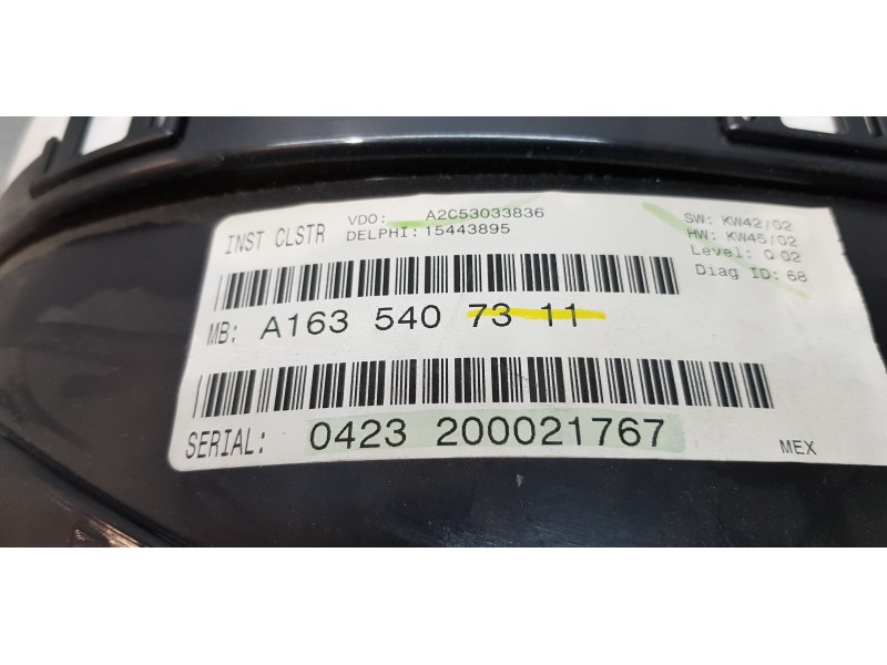 Recambio de cuadro instrumentos para mercedes clase m (w163) 350 (163.) referencia OEM IAM A1635407311  