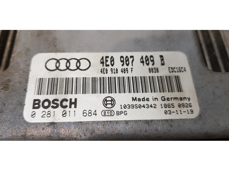Recambio de centralita motor uce para audi a8 (4e2) 4.0 tdi quattro referencia OEM IAM 4E0907409B  