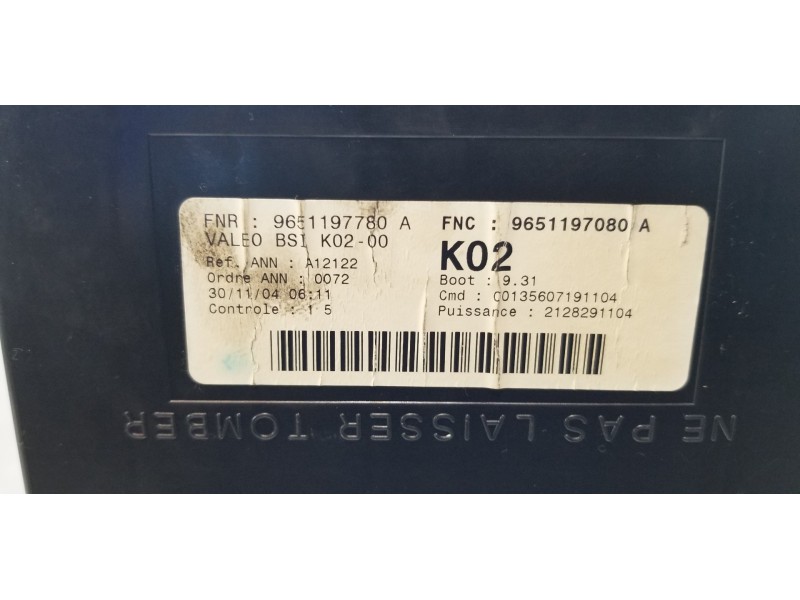 Recambio de caja reles / fusibles para peugeot 307 (s1) xr clim plus referencia OEM IAM 9651197780 9651197080 