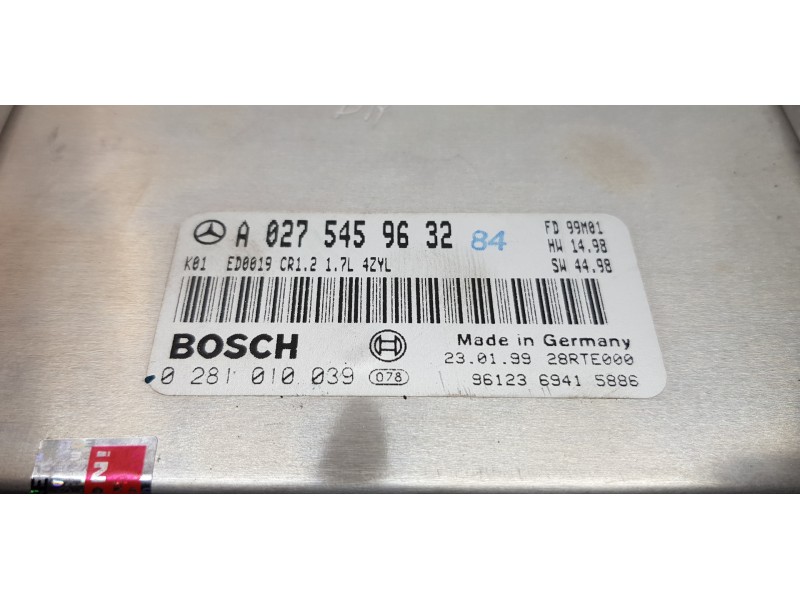 Recambio de centralita motor uce para mercedes clase a (w168) 170 cdi (168.008) referencia OEM IAM A0275459632   Recambio de centralita motor uce para mercedes clase a (w168) 170 cdi (168.008) referencia OEM IAM A0275459632