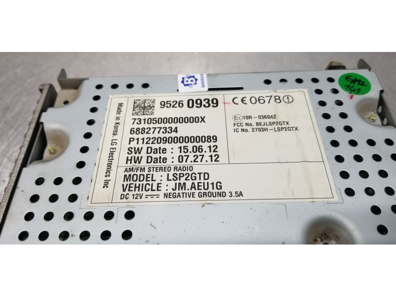 Recambio de pantalla multifuncion para chevrolet cruze lt referencia OEM IAM 95260939  