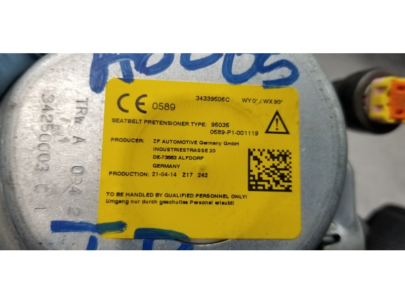 Recambio de cinturon seguridad trasero derecho para seat leon sportstourer (kl8) xcellence referencia OEM IAM 5FE857805BRAA 5FE8