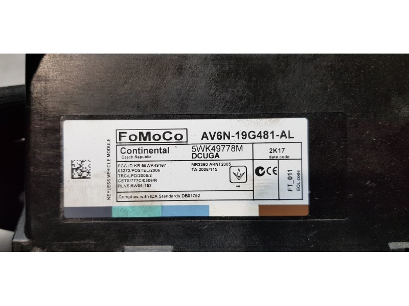 Recambio de modulo confort para ford c-max titanium referencia OEM IAM AV6N19G481AL   Recambio de modulo confort para ford c-max titanium referencia OEM IAM AV6N19G481AL