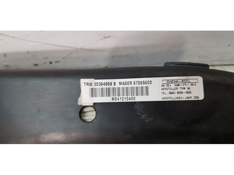 Recambio de airbag cortina delantero derecho para maserati quattroporte básico referencia OEM IAM 67065600  