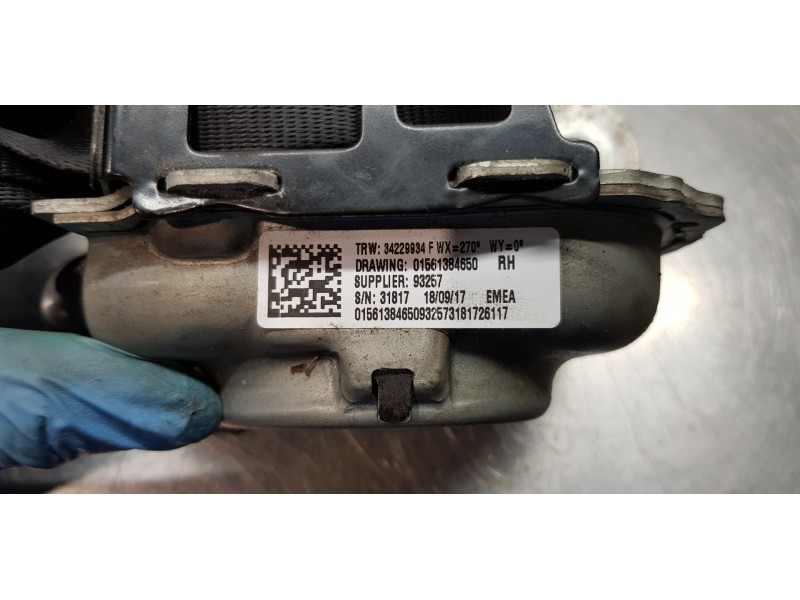 Recambio de cinturon seguridad trasero derecho para alfa romeo stelvio (630) basis q4 referencia OEM IAM 156138465 01561384650 