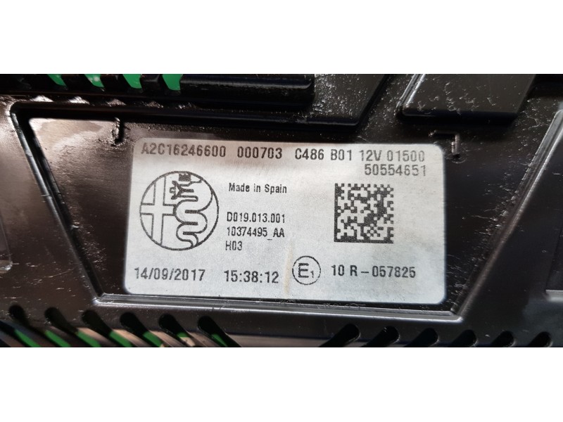 Recambio de cuadro instrumentos para alfa romeo stelvio (630) basis q4 referencia OEM IAM 50554651 A2C16246600 50559603