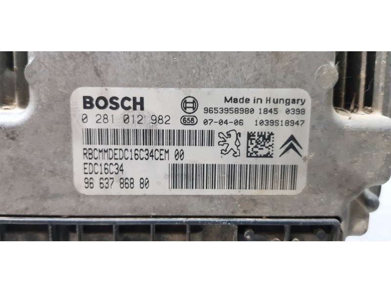 Recambio de centralita motor uce para citroen jumpy hdi 90 27 l1h1 furg. referencia OEM IAM 9663786880  