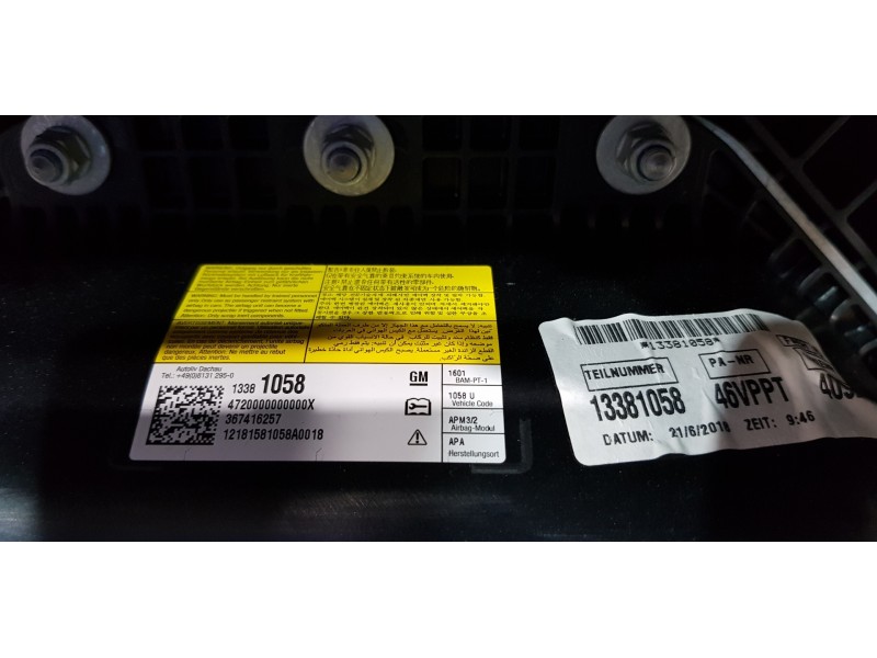 Recambio de kit airbag para opel zafira (c) family start/stop referencia OEM IAM    Recambio de kit airbag para opel zafira (c) family start/stop referencia OEM IAM