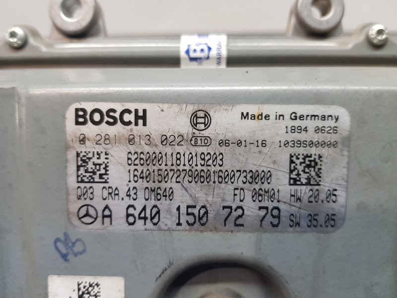 Recambio de centralita motor uce para mercedes clase a (w169) elegance referencia OEM IAM A640150779 0281013022 