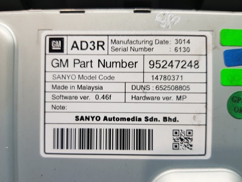 Recambio de pantalla multifuncion para opel astra j sports tourer selective referencia OEM IAM 95247248  