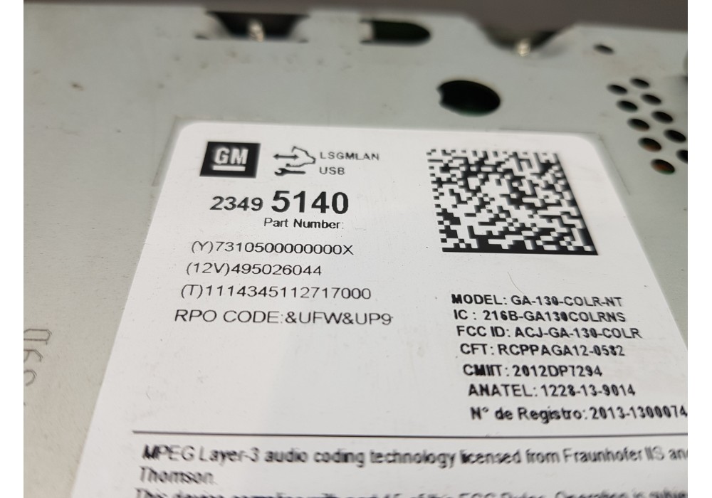 Recambio de sistema audio / radio cd para opel astra j sports tourer selective referencia OEM IAM 23495140 13397126 13435148