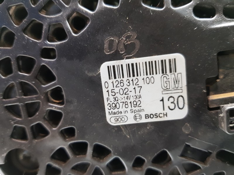 Recambio de alternador para opel astra k lim. 5türig eco referencia OEM IAM 39078192 0126312100  Recambio de alternador para opel astra k lim. 5türig eco referencia OEM IAM 39078192 0126312100