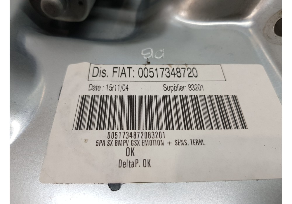 Recambio de elevalunas delantero izquierdo para lancia musa (184) 1.9 jtd platino referencia OEM IAM 71734870 00517348720 468412