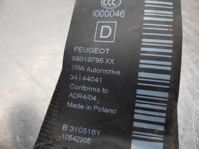 Recambio de cinturon seguridad delantero derecho para peugeot 5008 active referencia OEM IAM 98019795XX   Recambio de cinturon seguridad delantero derecho para peugeot 5008 active referencia OEM IAM 98019795XX