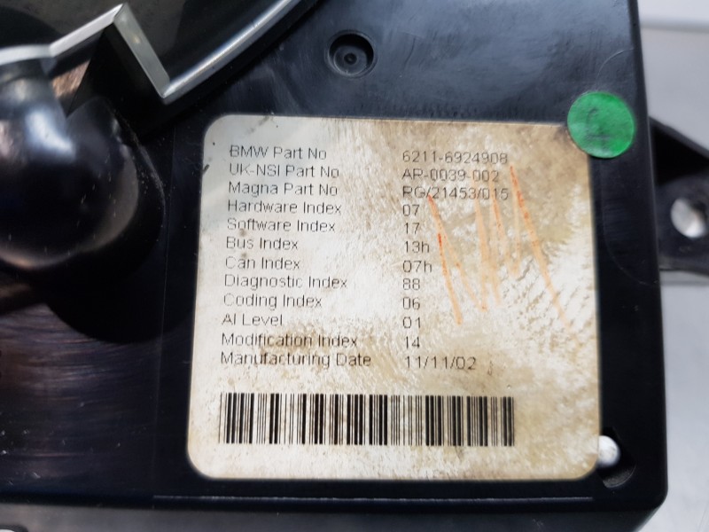 Recambio de cuadro instrumentos para bmw mini (r50,r53) cooper referencia OEM IAM 62116924908   Recambio de cuadro instrumentos para bmw mini (r50,r53) cooper referencia OEM IAM 62116924908